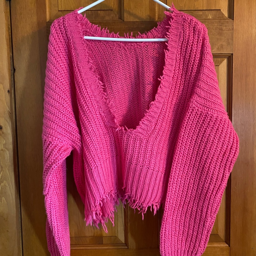 Cropped Pink Sweater